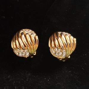 Gold toned clip earrings
